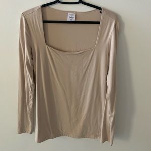 Tan square neck long sleeve